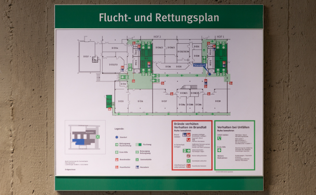 Beuth Hoschschule für Technik Berlin - Informations- und Leitsystem von Horn Orientierungssysteme